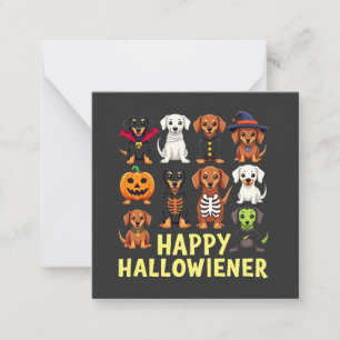Happy Hallowiener Spooky Halloween Hund Weiner Mitteilungskarte