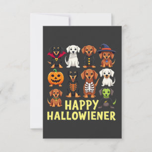 Happy Hallowiener Spooky Halloween Hund Weiner RSVP Karte