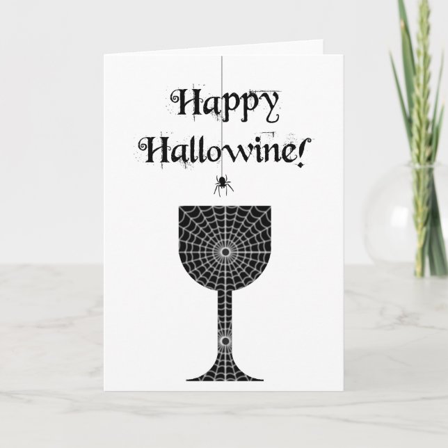 Happy Hallowine Halloween Card Karte (Vorderseite)