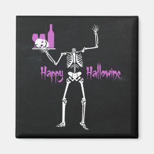 Happy Hallowine Headless Skeleton Magnet