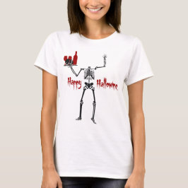 Happy Hallowine Headless Skelett T-Shirt