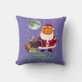 "HAPPY HALLOWTHANKSMAS" lustiges Weihnachtsgeschen Kissen