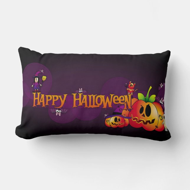 Happy Haloween Spooky Friends Lendenkissen (Vorderseite)