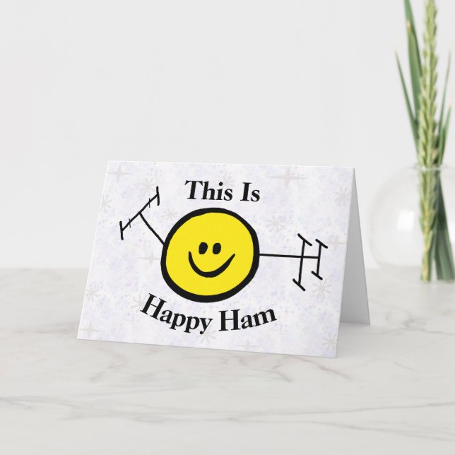 Happy Ham Funny Birthday Card Karte (Vorderseite)