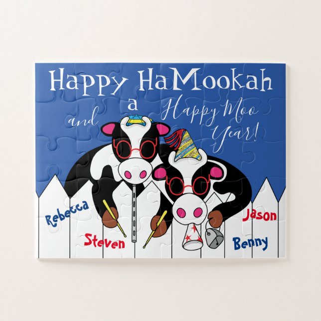 Happy HaMookah Happy Moo Year Jigsaw Puzzle (Horizontal)