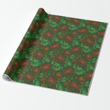 Happy Hand Drawn Monstera Wrapping Paper