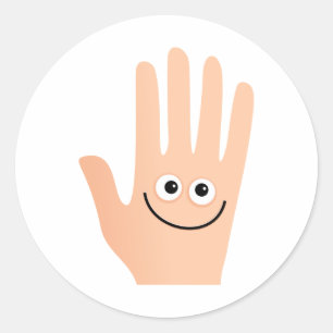 Happy Hand Runder Aufkleber