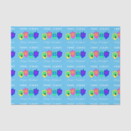 Happy Hannukah English Hebrew Seidenpapier