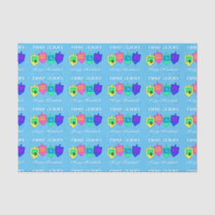 Happy Hannukah English Hebrew Seidenpapier