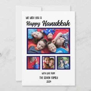 Happy Hannukah Family Foto Simple Classic Feiertagskarte