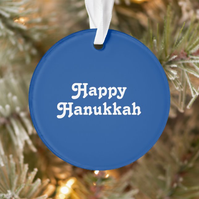 "Happy Hanoukka" Bleu blanc Fête (Arbre)