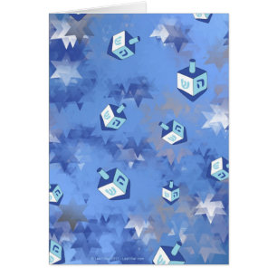 Happy Hanoukka Falling Stars and Dreidels