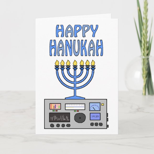 Happy Hanukah Ham Radio Carte de voeux (Devant)