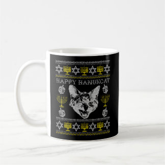 Happy Hanukcat Hannukah jüdische Katze Ugly Weihna Kaffeetasse