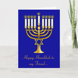 Happy Hanukka Friend mit Menorah Feiertagskarte