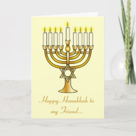 Happy Hanukka Friend mit Menorah Feiertagskarte
