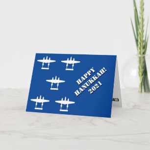Happy Hanukkah 2021 Blue & White Card Karte