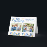 Happy Hanukkah 2 Foto Feiertagskarte<br><div class="desc">Senden Sie Ihre Wünsche mit dieser Foto-Ferienkarte,  die ein Watercolor Happy Hanukah Script und jüdische Holiday Symbole enthält,  um Ihre Begrüßungsbotschaft zu markieren.</div>