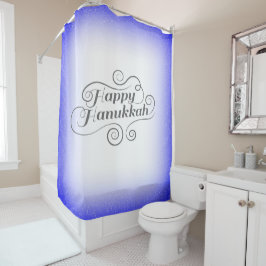 Happy Hanukkah 2-Tönige Blue White Background Duschvorhang