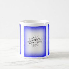 Happy Hanukkah 2-Tönige Blue White Background Kaffeetasse