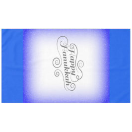 Happy Hanukkah 2-Tönige Blue White Background Tischdecke