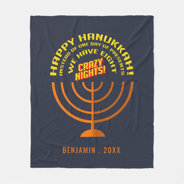 Happy Hanukkah Acht Nächte der Feier Fleecedecke (Vorderseite)
