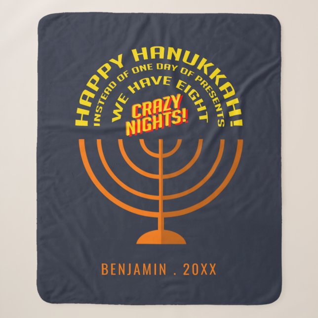Happy Hanukkah Acht Nächte der Feier Sherpadecke (Vorderseite)