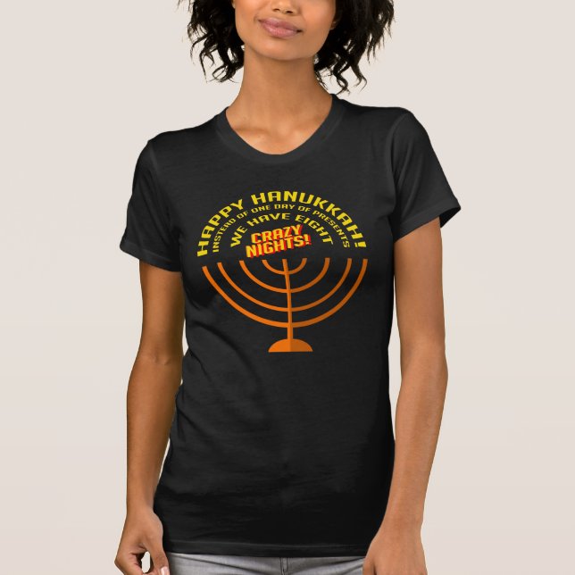 Happy Hanukkah Aight Crazy Nights Fun Mama T-Shirt (Vorderseite)
