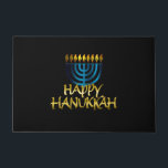 Happy Hanukkah Aquamarin Gold Black Menorah Door M Fußmatte<br><div class="desc">Happy Hanukkah Aquamarin Gold Black Menorah Door Mat</div>