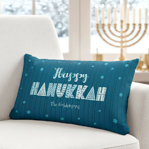 Happy Hanukkah Aquamarine whimsikale Typografie Mo Lendenkissen