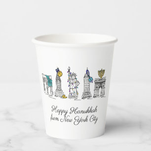 Happy Hanukkah aus New York City NYC Chanukah Pappbecher