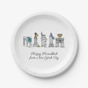 Happy Hanukkah aus New York City NYC Chanukah Pappteller