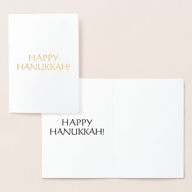 Happy Hanukkah, Black int Buchstaben - silber / go Folienkarte (Anzeige)