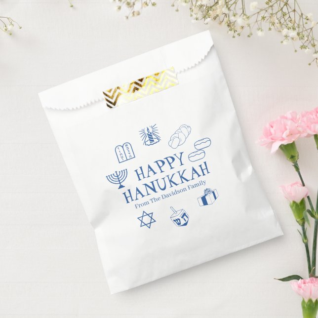 Happy Hanukkah Blau, der Name der Familie Geschenktütchen (Versiegelt)