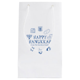 Happy Hanukkah Blau, der Name der Familie Kleine Geschenktüte