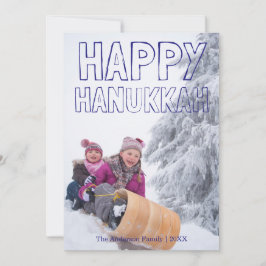 Happy Hanukkah Blue Block - Hanukkah Card Feiertagskarte