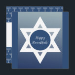 Happy Hanukkah Blue Greetings Karte<br><div class="desc">Digitale Kunst</div>