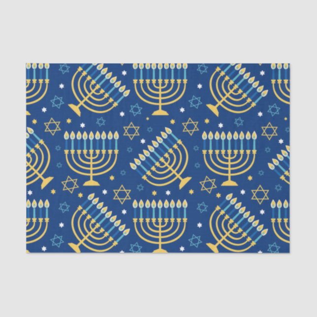 Happy Hanukkah Blue Star von David Tissue Seidenpapier (Vorderseite)