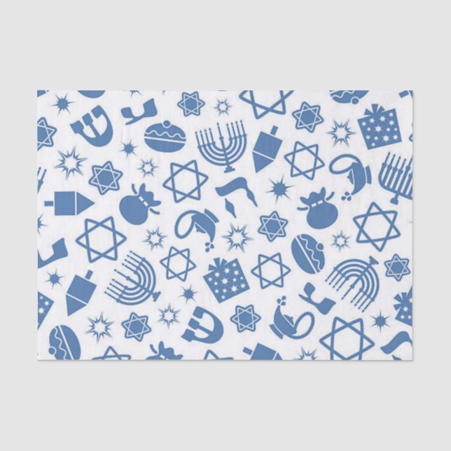Happy Hanukkah Blue Star von David Tissue Seidenpapier (Vorderseite)