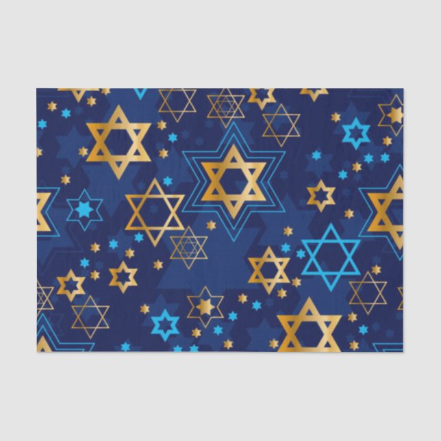 Happy Hanukkah Blue Star von David Tissue Seidenpapier (Vorderseite)