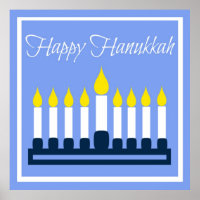 Happy Hanukkah Blue und White