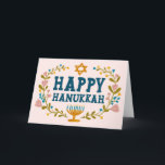 HAPPY HANUKKAH Blumenkranz Jüdisch individuell anp Karte<br><div class="desc">Handgezeichneter Text und Florale von mir für Sie. Fügen Sie Ihren eigenen Text in die Innenseite der Karte oder ändern Sie die Hintergrundfarben. Für weitere Designs und Farben Karo mein Shop! Oder lass mir Bescheid,  wenn du etwas Angewohntes willst. Frag,  wenn du nicht findest,  was du brauchst! :</div>