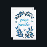 Happy Hanukkah Botanical Watercolor Feiertagspostkarte<br><div class="desc">Süß zeichn, jemanden glücklich hanukkah zu wünschen! Klicken Sie auf "Bearbeiten mit dem Design-Tool", um Ihren eigenen Text hinzuzufügen. Auch als Grußkarte oder digitaler Download verfügbar, um sofort per E-Mail oder SMS zu senden. Karo meinen Shop für mehr oder lass mir wissen, wenn Sie etwas Angewohntes wollen! Ich kann benutzerdefinierte...</div>