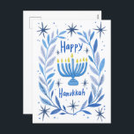 Happy Hanukkah Botanische Menorah Wasserfarbe Feiertagspostkarte<br><div class="desc">Süß zeichn, jemanden glücklich hanukkah zu wünschen! Klicken Sie auf "Bearbeiten mit dem Design-Tool", um Ihren eigenen Text hinzuzufügen. Auch als Grußkarte oder digitaler Download verfügbar, um sofort per E-Mail oder SMS zu senden. Karo meinen Shop für mehr oder lass mir wissen, wenn Sie etwas Angewohntes wollen! Ich kann benutzerdefinierte...</div>