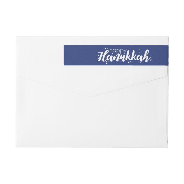 Happy Hanukkah Bubbles Wraparound Address Label (Rückseite)