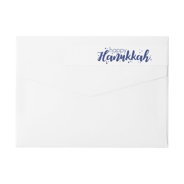 Happy Hanukkah Bubbles Wraparound Address Label (Rückseite)