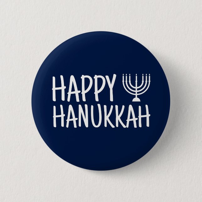 Happy Hanukkah Button (Vorderseite)