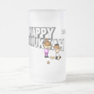 Happy Hanukkah Celebration - Mattglas Bierglas