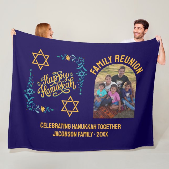 HAPPY HANUKKAH Chanukah Fleecedecke (Beispiel)