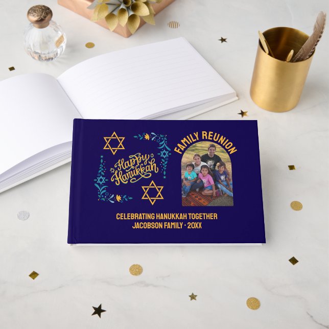 HAPPY HANUKKAH Chanukah Gästebuch (Vorderseite Offen)